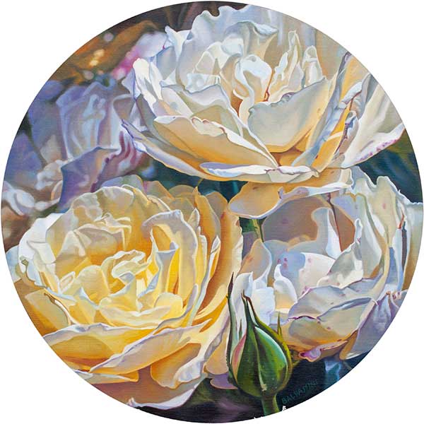 White and Yellow Roses with Bud