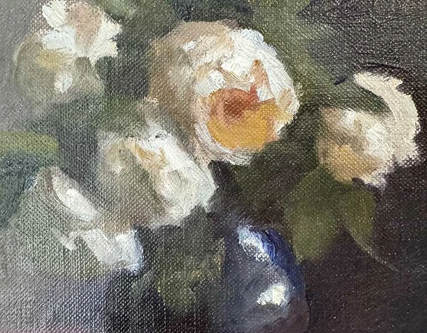 Four White Peonies 