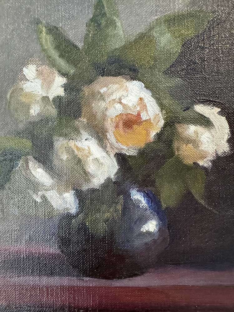 Four White Peonies