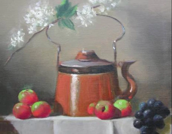 Copper, Apples, Grapes and Flowers