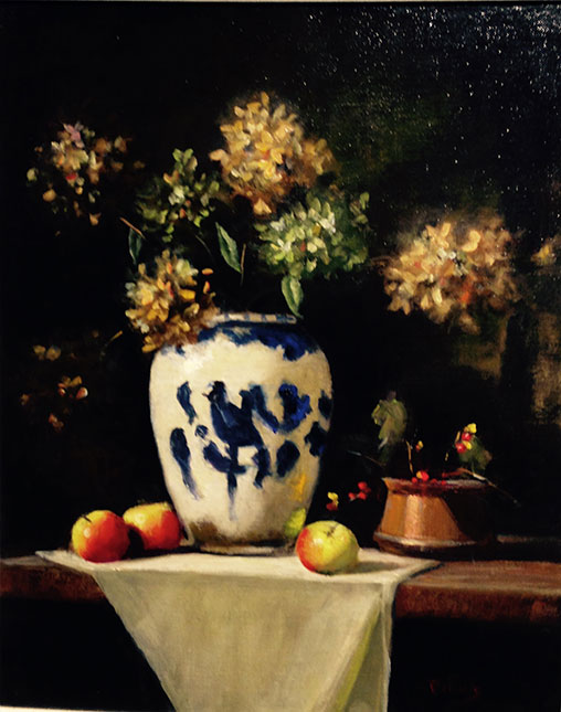 Asian Vase and Apples